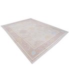 Hand Knotted Oushak Wool Rug 8' 10" X 11' 0" 8' 10" X 11' 0" (269 X 335) / Ivory / Peach
