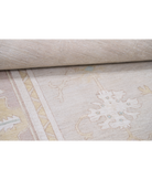 Hand Knotted Oushak Wool Rug 8' 10" X 11' 0" 8' 10" X 11' 0" (269 X 335) / Ivory / Peach