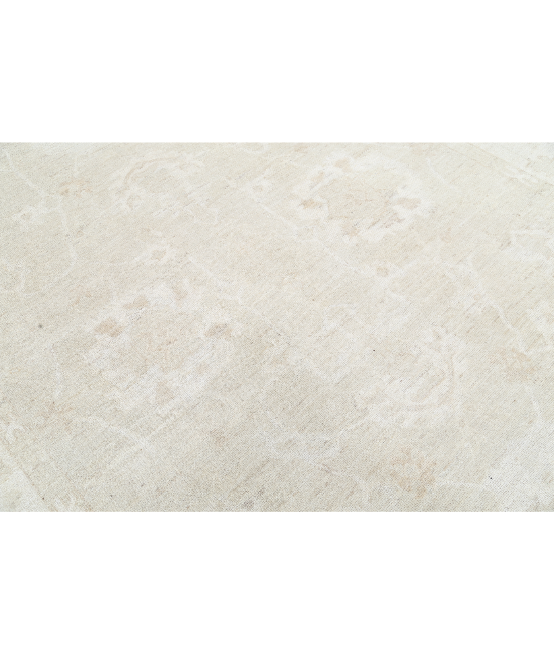 Hand Knotted Oushak Wool Rug 8' 5" X 9' 11" 8' 5" X 9' 11" (257 X 302) / Taupe / Ivory