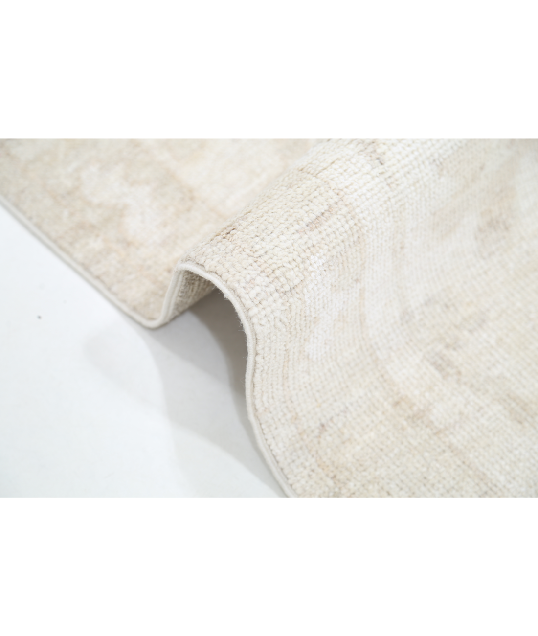 Hand Knotted Oushak Wool Rug 8' 5" X 9' 11" 8' 5" X 9' 11" (257 X 302) / Taupe / Ivory