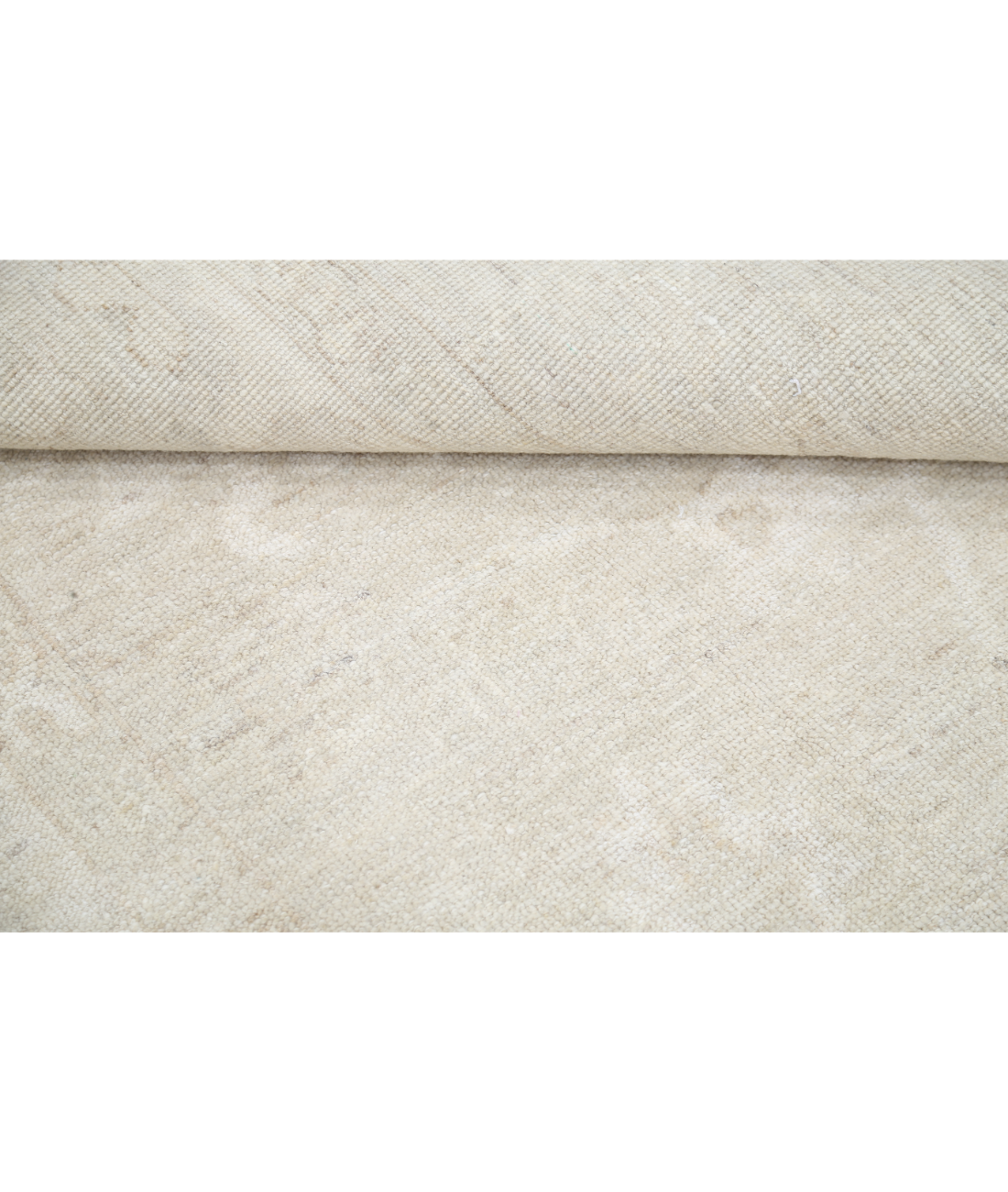 Hand Knotted Oushak Wool Rug 8' 5" X 9' 11" 8' 5" X 9' 11" (257 X 302) / Taupe / Ivory