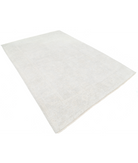 Hand Knotted Oushak Wool Rug 6' 5" X 9' 0" 6' 5" X 9' 0" (196 X 274) / Ivory / Brown