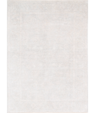 Hand Knotted Oushak Wool Rug 6' 5" X 9' 0" 6' 5" X 9' 0" (196 X 274) / Ivory / Brown