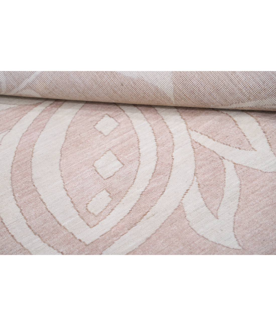 Hand Knotted Oushak Wool Rug 8' 8" X 11' 9" 8' 8" X 11' 9" (264 X 358) / Brown / Ivory