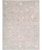 Hand Knotted Oushak Wool Rug 10' 3" X 13' 9" 10' 3" X 13' 9" (312 X 419) / Purple / Blue