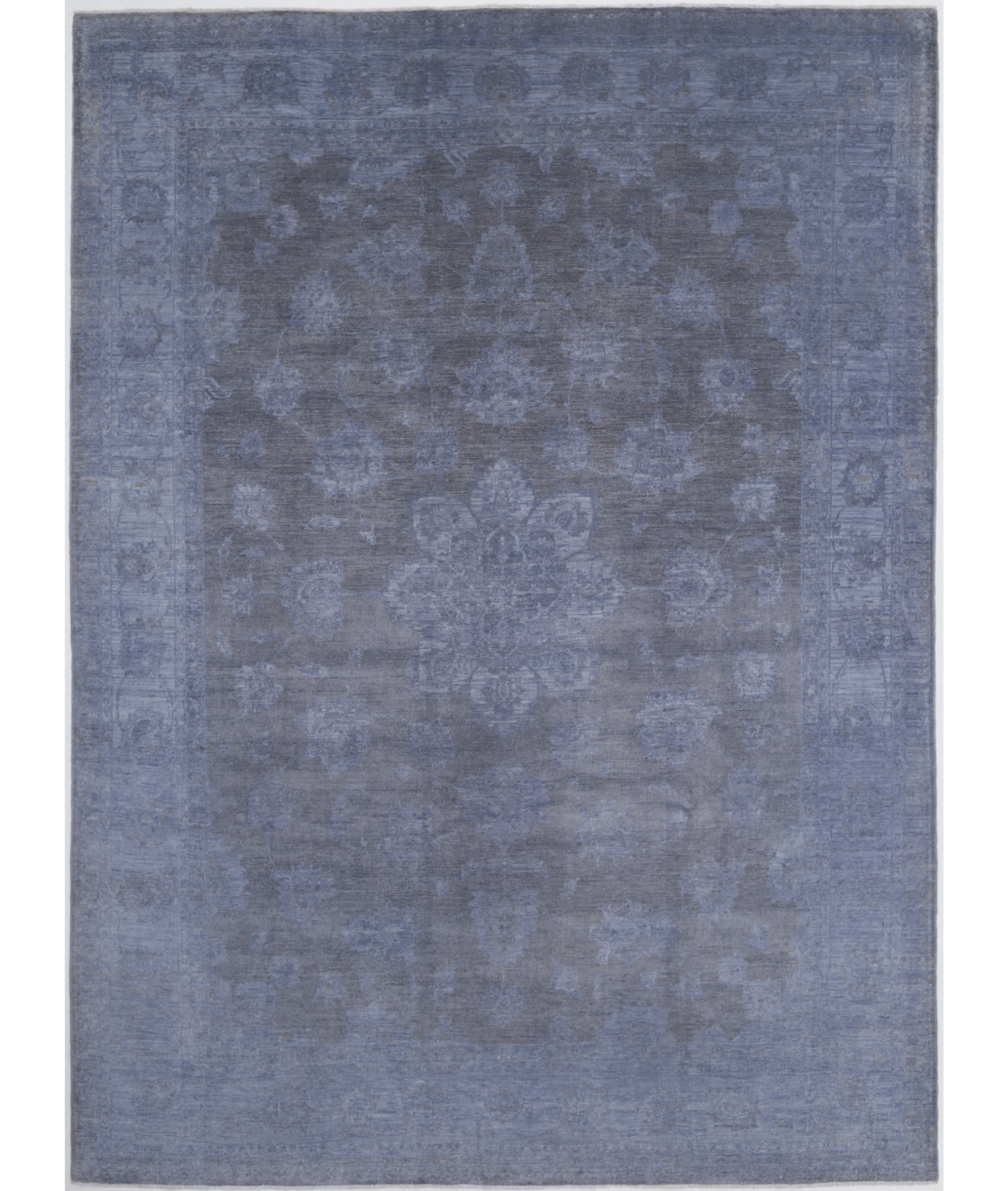 Hand Knotted Overdye Wool Rug - 8'11'' x 12'2'' 8' 11" X 12' 2" ( 272 X 371 ) / Blue / N/A