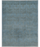 Hand Knotted Overdye Wool Rug 8' 10" X 11' 6" 8' 10" X 11' 6" (269 X 351) / Blue / Ivory