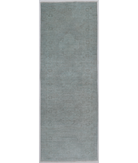 Hand Knotted Overdye Wool Rug 2' 9" X 7' 11" 2' 9" X 7' 11" (84 X 241) / Green / Ivory