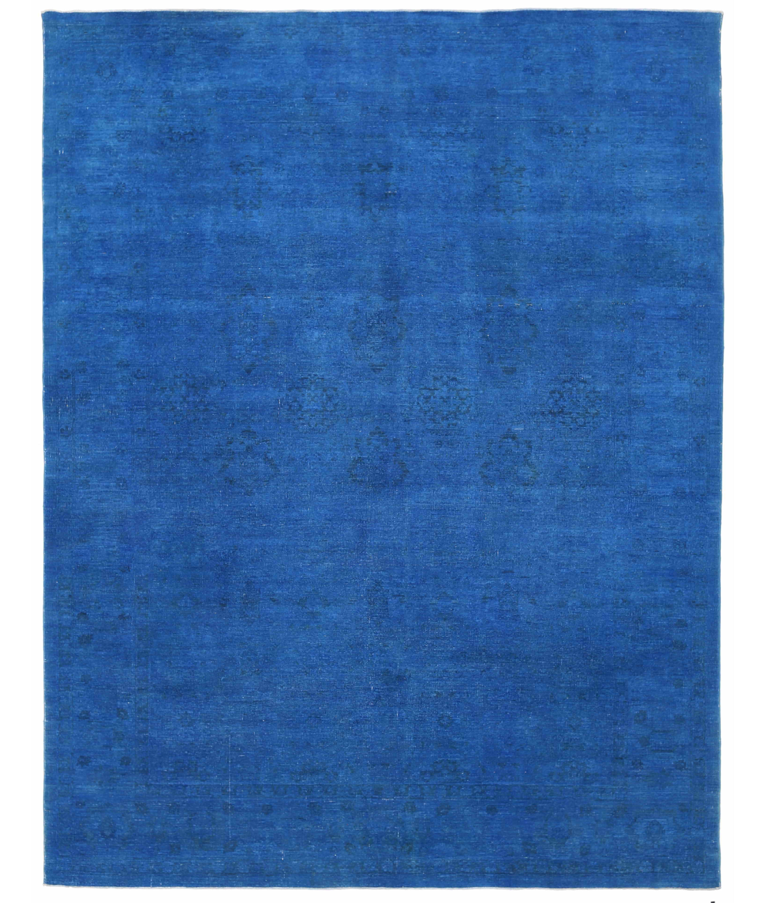 Hand Knotted Overdye Wool Rug 9' 0" X 11' 10" 9' 0" X 11' 10" (274 X 361) / Blue / Blue