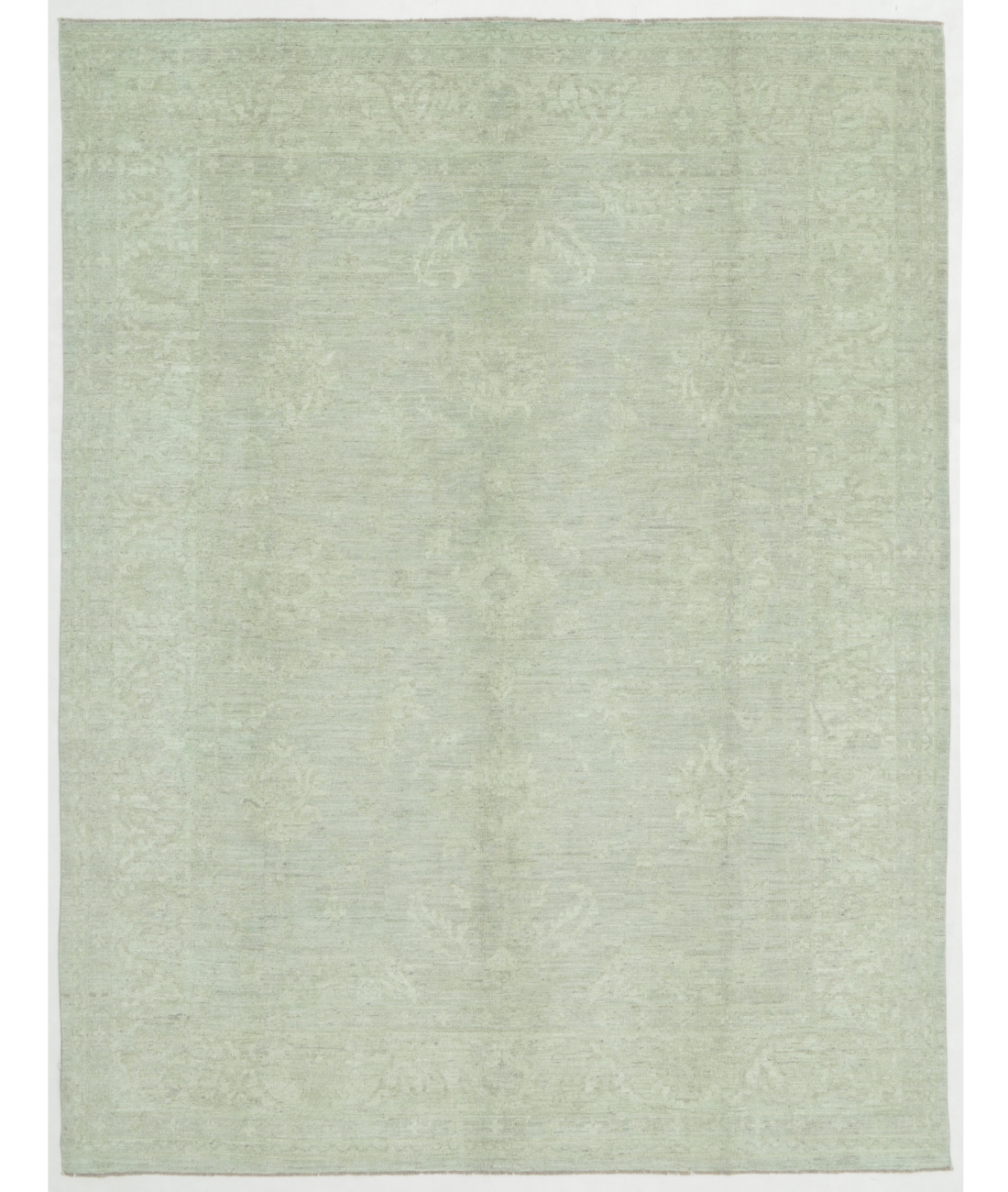 Hand Knotted Overdye Wool Rug 9' 0" X 11' 6" 9' 0" X 11' 6" (274 X 351) / Green / Green