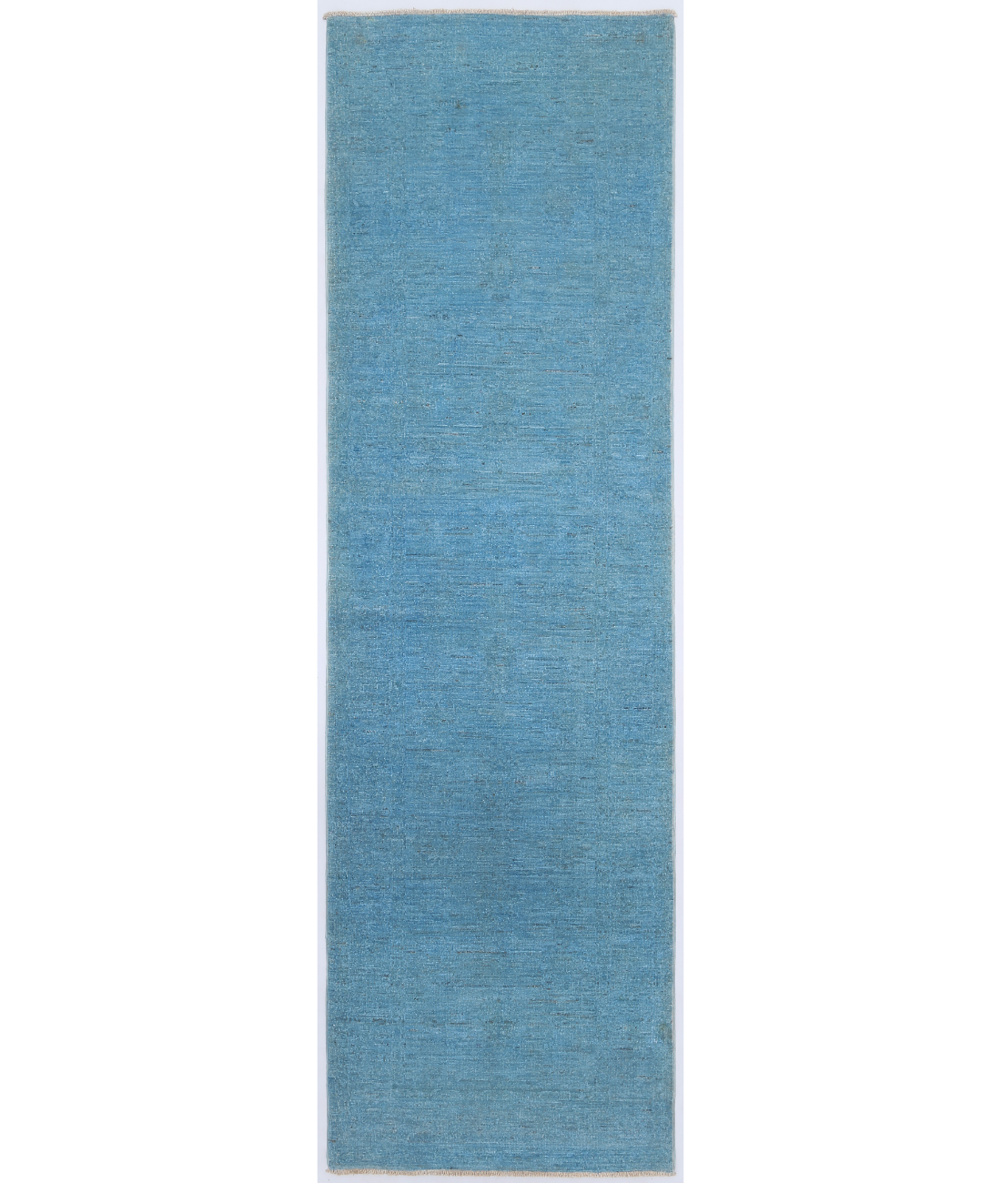 Hand Knotted Overdye Wool Rug 2' 6" X 8' 3" 2' 6" X 8' 3" (76 X 251) / Blue / Blue