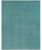 Hand Knotted Overdye Wool Rug 8' 10" X 11' 3" 8' 10" X 11' 3" (269 X 343) / Green / Green