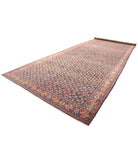 Mahal 8'10'' X 24'1'' Hand-Knotted Wool Rug 8'10'' x 24'1'' (265 X 723) / Blue / Rust