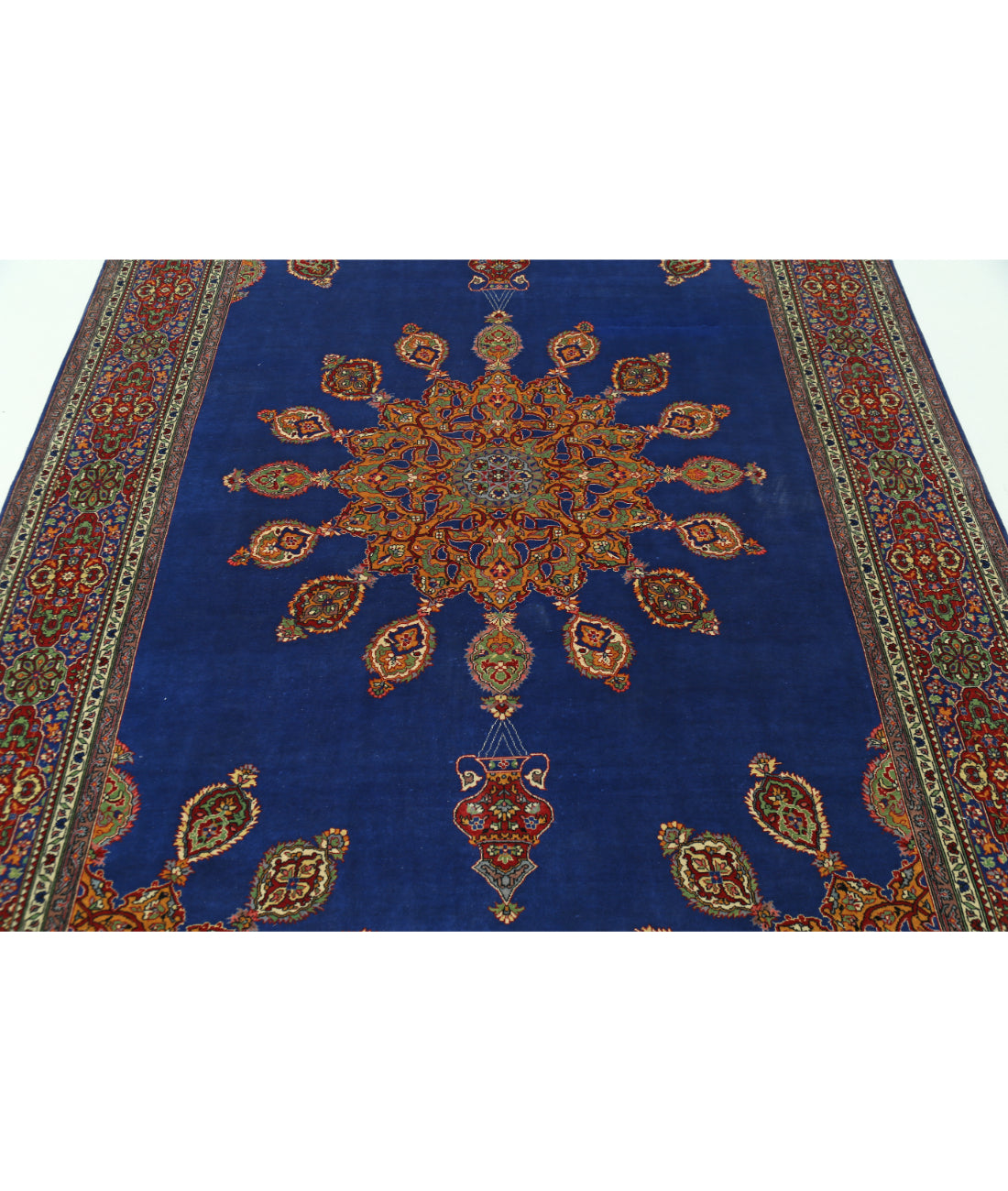 Tabriz 6' 1" X 9' 0" Hand-Knotted Wool Rug 6' 1" X 9' 0" (185 X 274) / Blue / Red