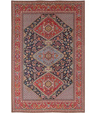 Vintage 7'11'' X 11'10'' Hand-Knotted Wool Rug 7'11'' x 11'10'' (238 X 355) / Blue / Red