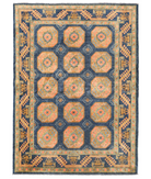 Hand Knotted Revival Wool Rug 5' 9" X 7' 10" 5' 9" X 7' 10" (175 X 239) / Grey / Rust