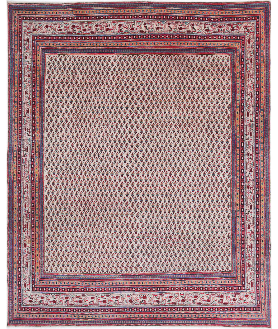 Mir-Saraband 7'9'' X 9'11'' Hand-Knotted Wool Rug 7'9'' x 9'11'' (233 X 298) / Ivory / Multi