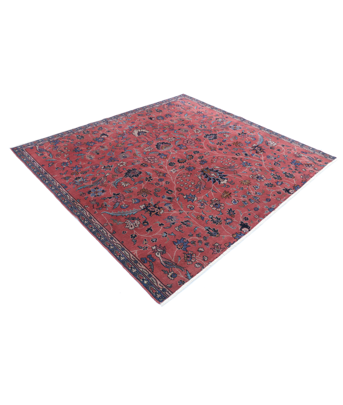 Sarouk 7'2'' X 6'6'' Hand-Knotted Wool Rug 7'2'' x 6'6'' (215 X 195) / Red / Red