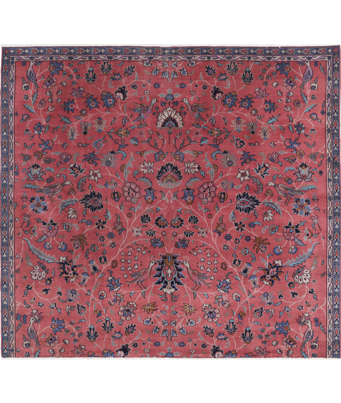 Sarouk 7'2'' X 6'6'' Hand-Knotted Wool Rug 7'2'' x 6'6'' (215 X 195) / Red / Red
