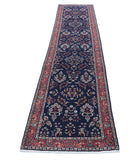 Sarouk 2'6'' X 12'6'' Hand-Knotted Wool Rug 2'6'' x 12'6'' (75 X 375) / Blue / Red