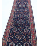 Sarouk 2'6'' X 12'6'' Hand-Knotted Wool Rug 2'6'' x 12'6'' (75 X 375) / Blue / Red