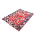 Sarouk 4'2'' X 6'2'' Hand-Knotted Wool Rug 4'2'' x 6'2'' (125 X 185) / Red / Blue