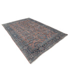 Sarouk 7'3'' X 10'9'' Hand-Knotted Wool Rug 7'3'' x 10'9'' (218 X 323) / Peach / Blue