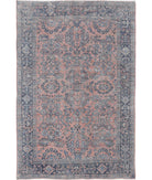 Sarouk 7'3'' X 10'9'' Hand-Knotted Wool Rug 7'3'' x 10'9'' (218 X 323) / Peach / Blue