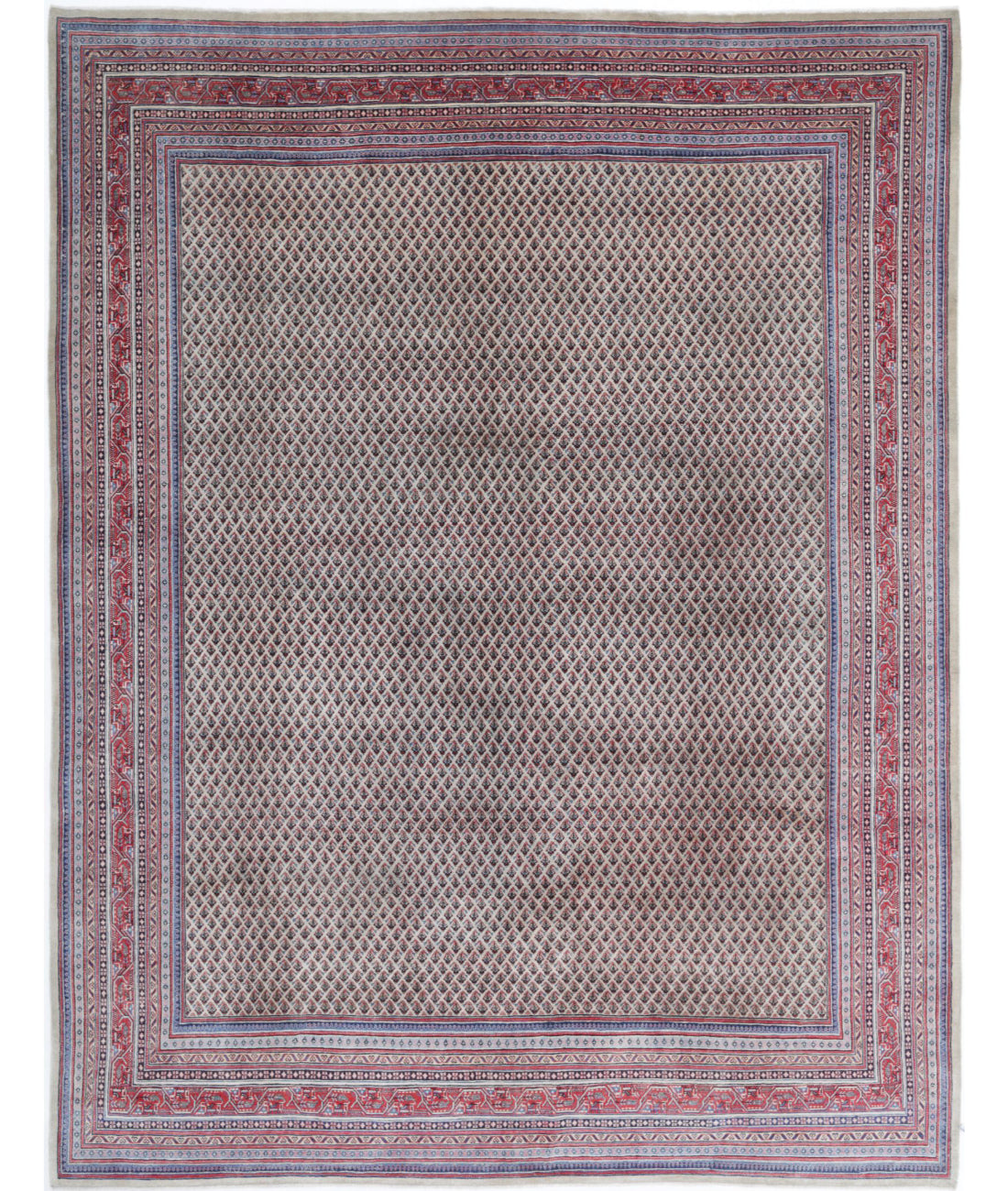 Mir-Saraband 9'11'' X 12'9'' Hand-Knotted Wool Rug 9'11'' x 12'9'' (298 X 383) / Ivory / Red