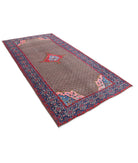 Senneh 5'2'' X 9'10'' Hand-Knotted Wool Rug 5'2'' x 9'10'' (155 X 295) / Taupe / Blue