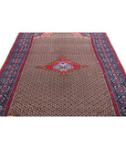 Senneh 5'2'' X 9'10'' Hand-Knotted Wool Rug 5'2'' x 9'10'' (155 X 295) / Taupe / Blue