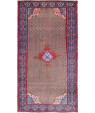 Senneh 5'2'' X 9'10'' Hand-Knotted Wool Rug 5'2'' x 9'10'' (155 X 295) / Taupe / Blue