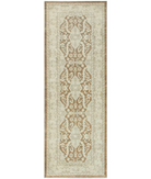 Hand Knotted Serenity Wool Rug 3' 3" X 9' 2" 3' 3" X 9' 2" (99 X 280) / Brown / Ivory