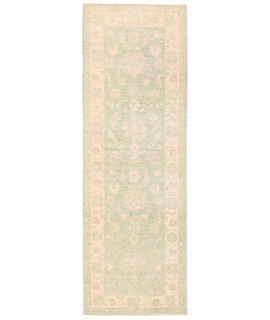 Hand Knotted Serenity Wool Rug 2' 9" X 8' 4" 2' 9" X 8' 4" (84 X 254) / Green / Ivory