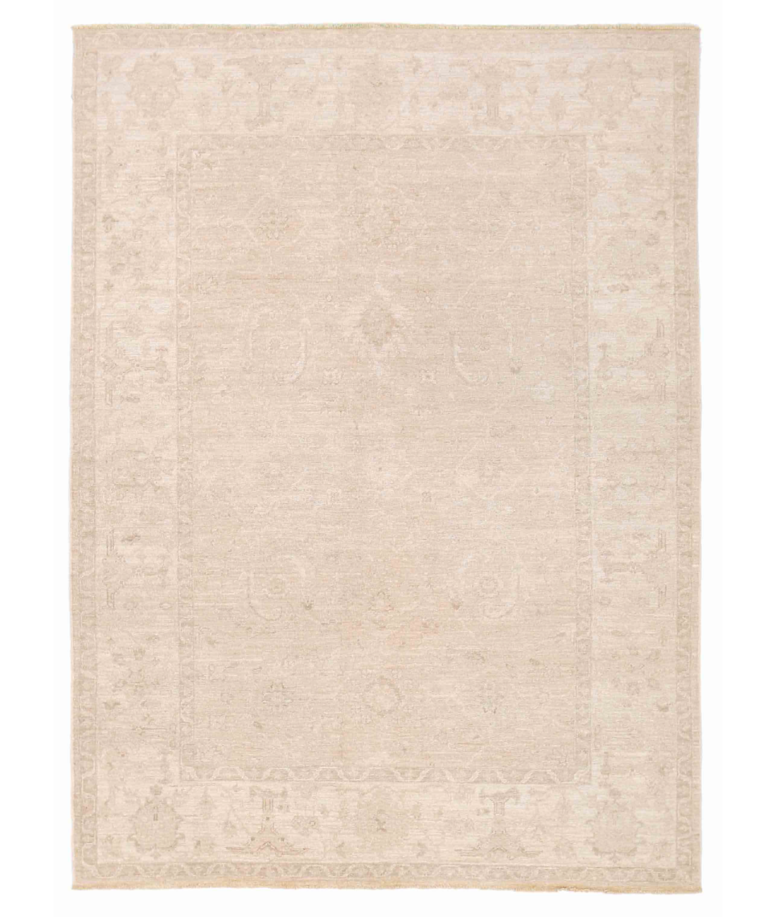 Hand Knotted Serenity Wool Rug 4' 11" X 7' 0" 4' 11" X 7' 0" (150 X 213) / Ivory / Grey