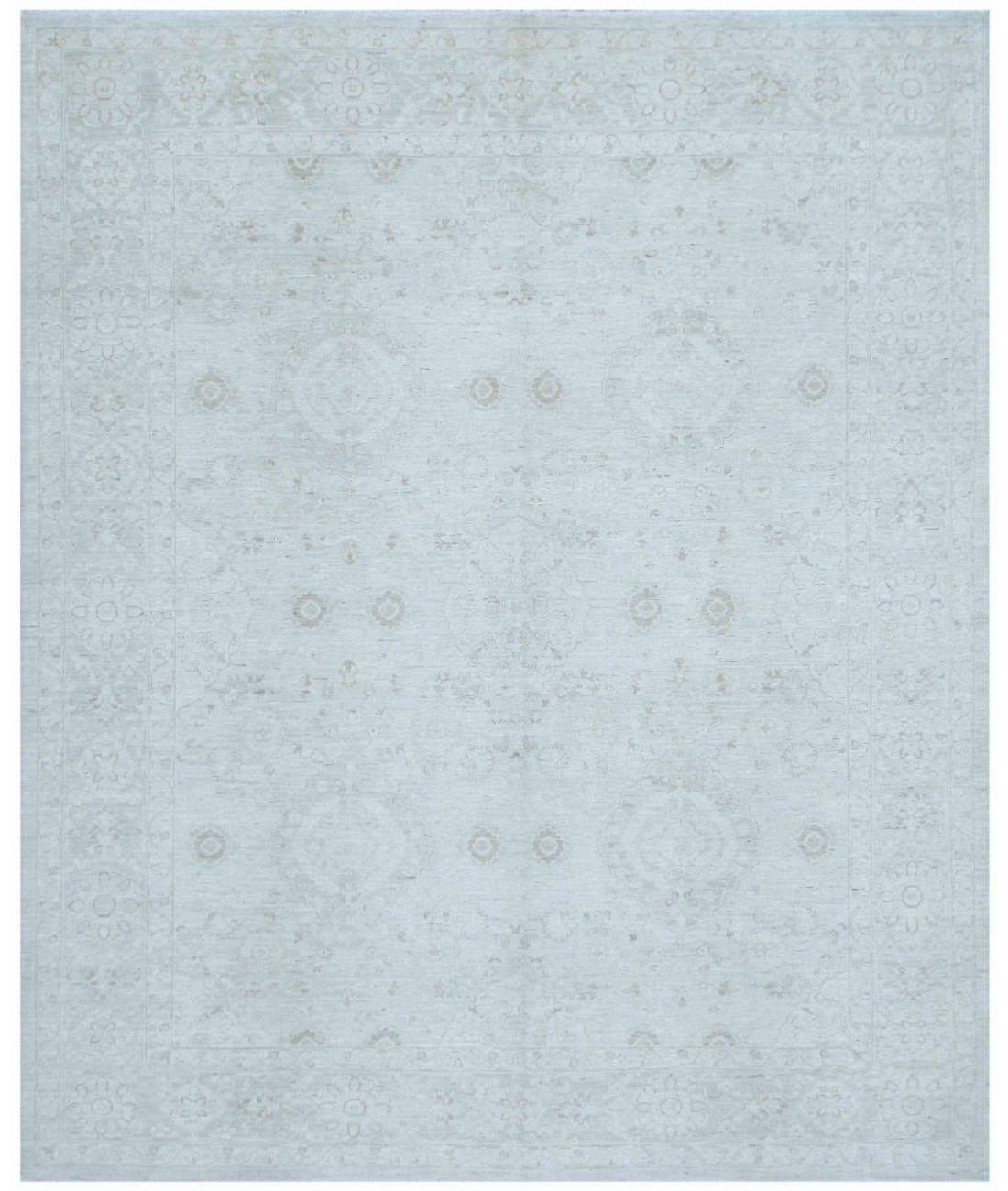 Hand Knotted Serenity Wool Rug 8' 1" X 9' 9" 8' 1" X 9' 9" (246 X 297) / Ivory / Taupe