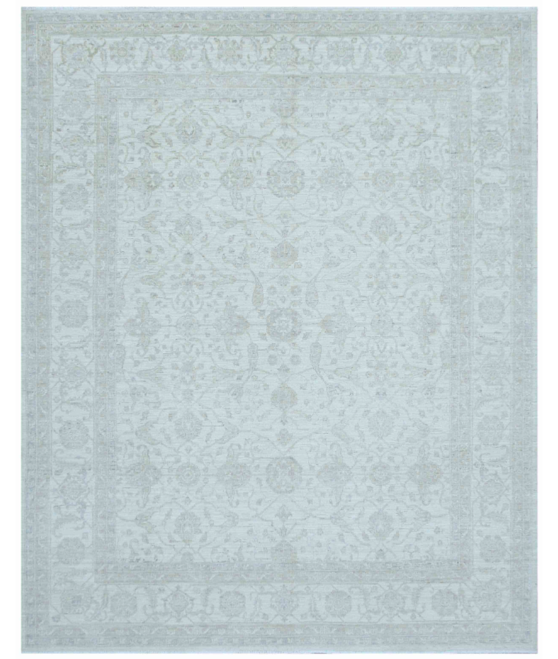 Hand Knotted Serenity Wool Rug 8' 3" X 10' 2" 8' 3" X 10' 2" (251 X 310) / Ivory / Grey