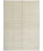 Hand Knotted Serenity Wool Rug 6' 4" X 8' 11" 6' 4" X 8' 11" (193 X 272) / Ivory / Blue