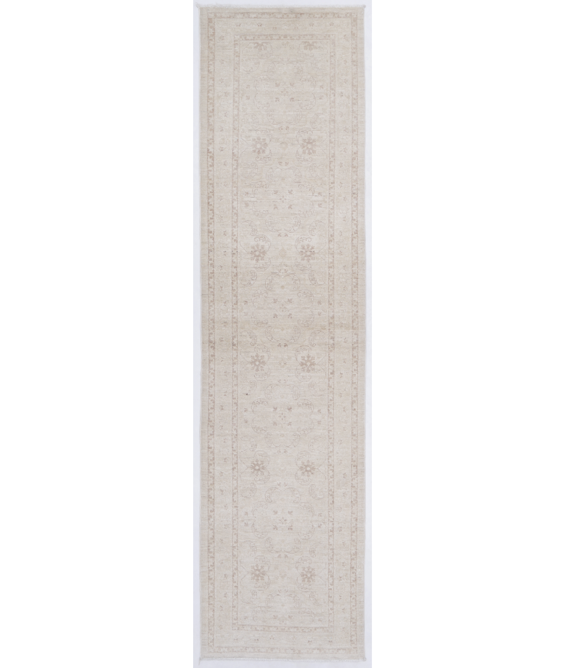 Hand Knotted Serenity Wool Rug 2' 6" X 9' 9" 2' 6" X 9' 9" (76 X 297) / Ivory / Taupe