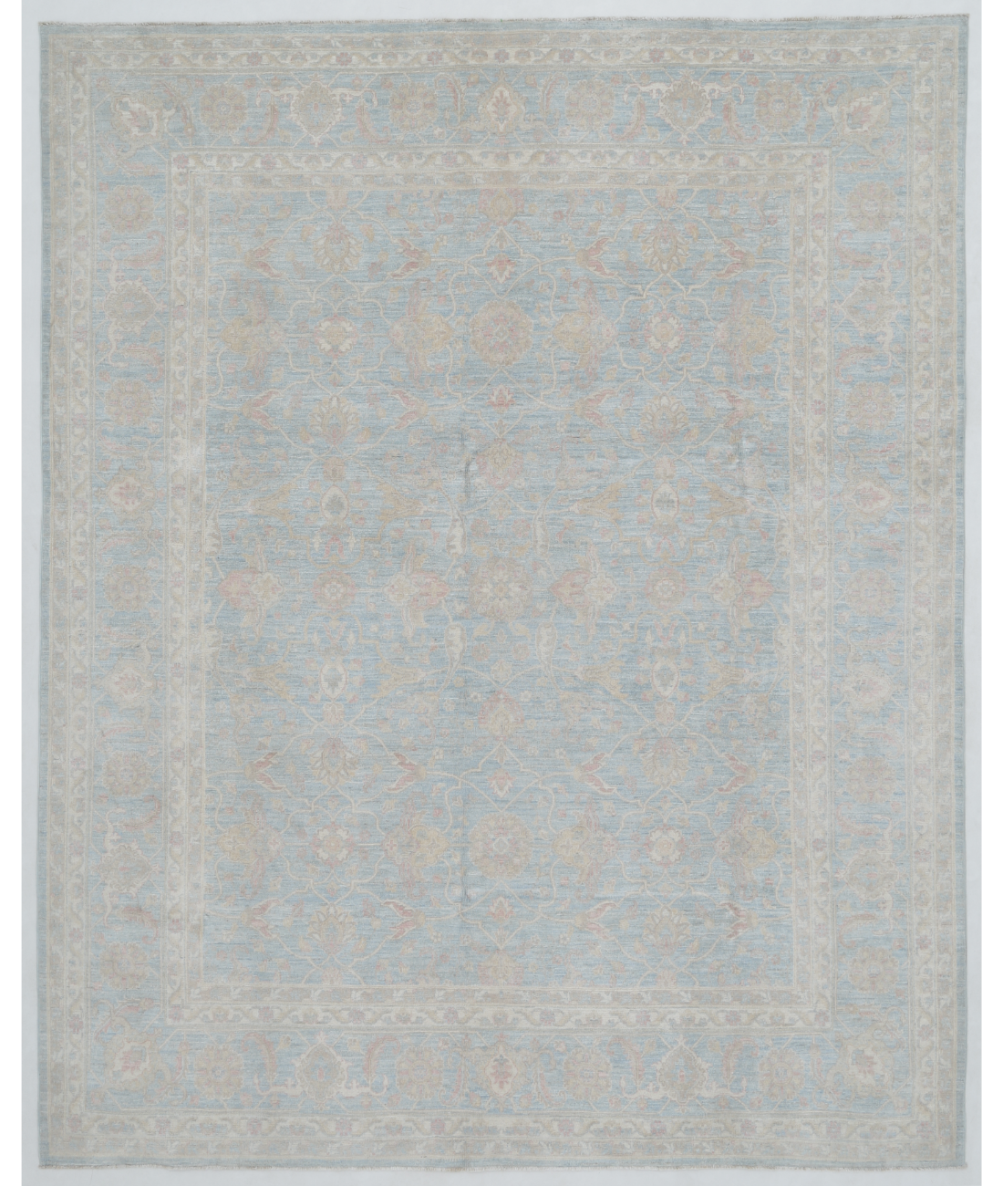 Hand Knotted Serenity Wool Rug 7' 11" X 9' 10" 7' 11" X 9' 10" (241 X 300) / Blue / Ivory
