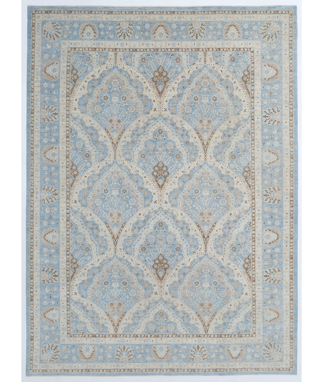 Hand Knotted Serenity Wool Rug 10' 0" X 13' 9" 10' 0" X 13' 9" (305 X 419) / Blue / Ivory