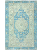 Hand Knotted Serenity Wool Rug 4' 1" X 6' 3" 4' 1" X 6' 3" (124 X 191) / Blue / Ivory