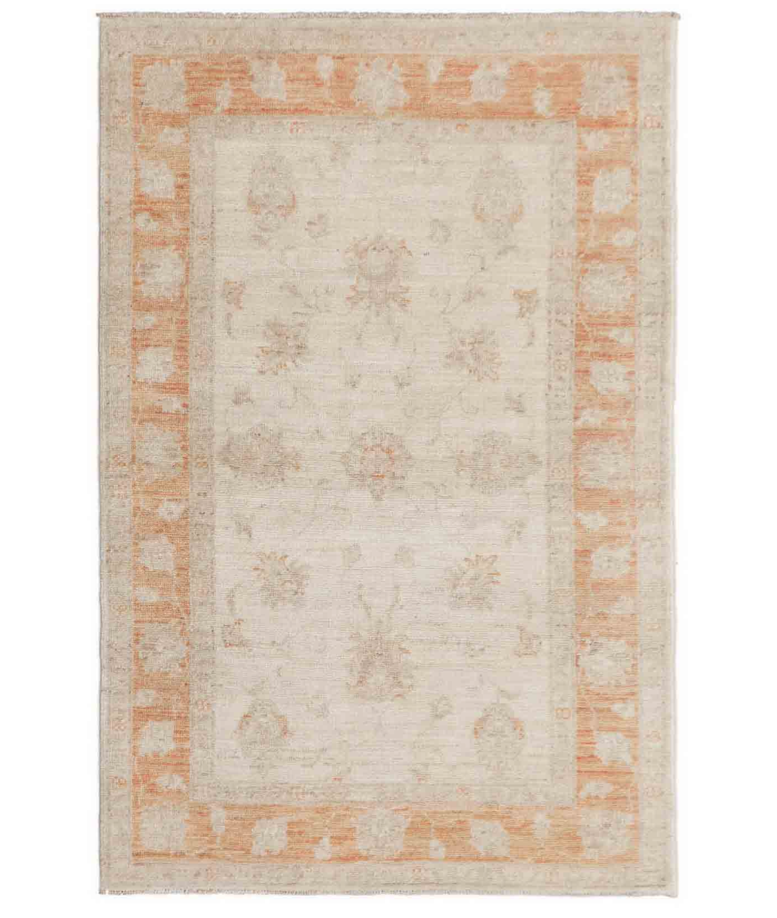 Hand Knotted Serenity Wool Rug 2' 7" X 3' 11" 2' 7" X 3' 11" (79 X 119) / Ivory / Rust
