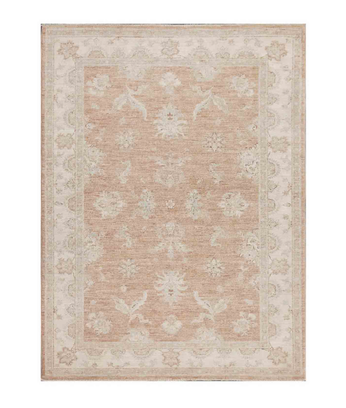 Hand Knotted Serenity Wool Rug 4' 0" X 5' 3" 4' 0" X 5' 3" (122 X 160) / Brown / Ivory