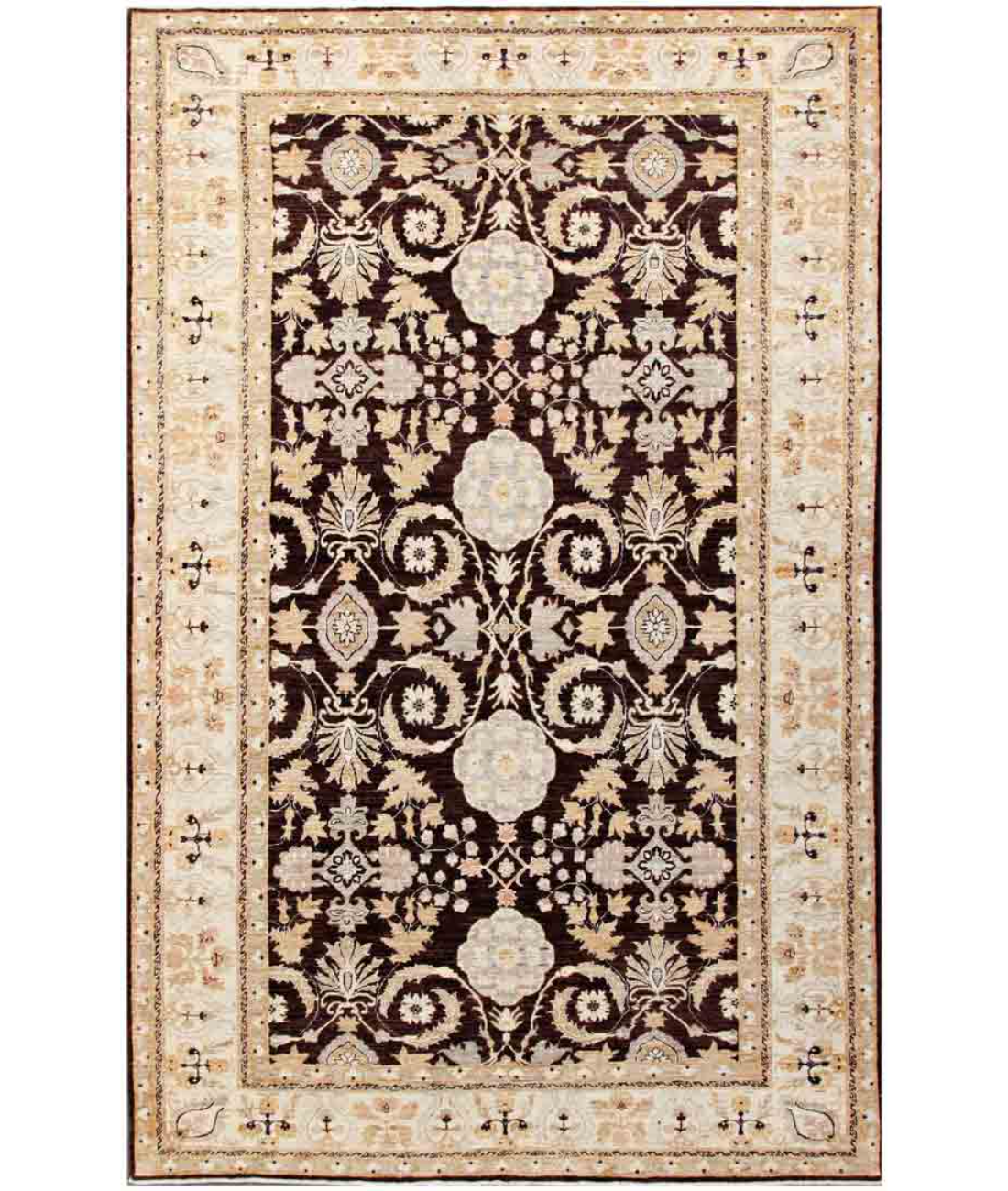 Hand Knotted Serenity Wool Rug 6' 0" X 9' 5" 6' 0" X 9' 5" (183 X 287) / Black / Ivory