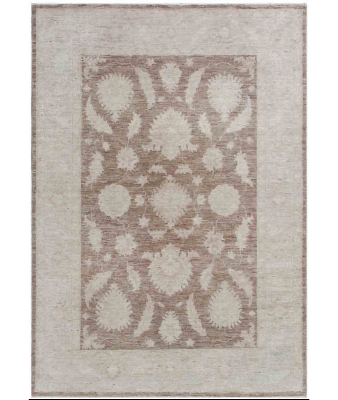 Hand Knotted Serenity Wool Rug 4' 0" X 5' 9" 4' 0" X 5' 9" (122 X 175) / Brown / Ivory