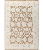 Hand Knotted Serenity Wool Rug 6' 2" X 9' 1" 6' 2" X 9' 1" (188 X 277) / Brown / Ivory