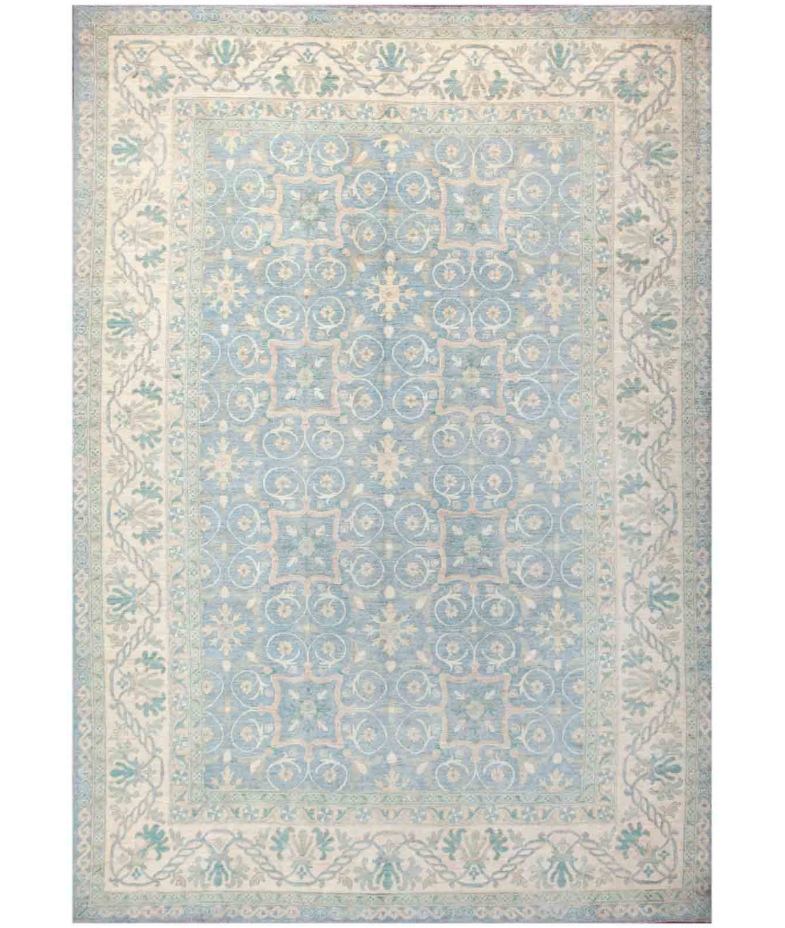 Hand Knotted Serenity Wool Rug 2' 9" X 9' 8" 2' 9" X 9' 8" (84 X 295) / Blue / Ivory