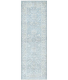 Hand Knotted Serenity Wool Rug 2' 7" X 7' 11" 2' 7" X 7' 11" (79 X 241) / Blue / Ivory