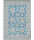 Hand Knotted Serenity Wool Rug 3' 11" X 5' 8" 3' 11" X 5' 8" (119 X 173) / Blue / Grey